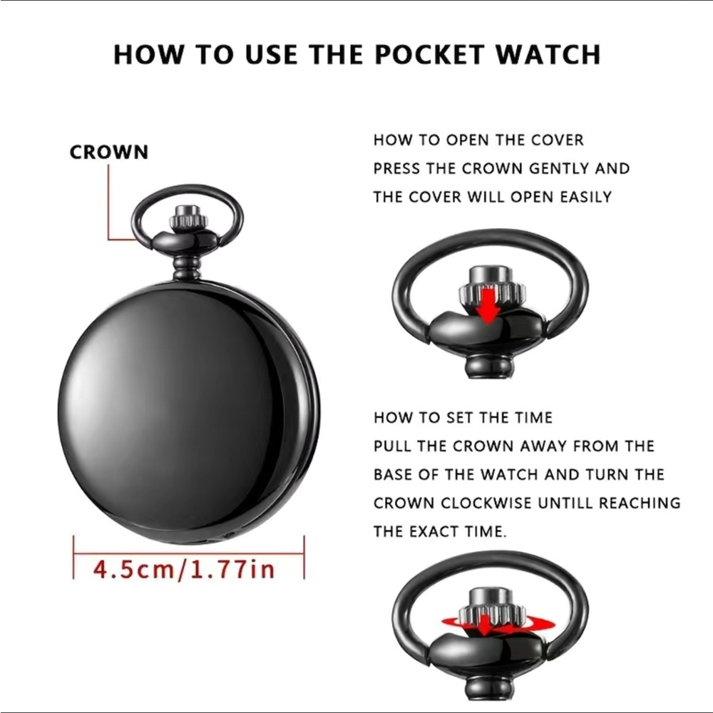 Motorcycle Pocket Watch Bronze Flip Open Pendant Chain Moto Steampunk Watch - Picture 12 of 16